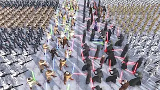 Every SITH ARMY vs Every JEDI ARMY Arena Battle! - Men of War: Star Wars Mod
