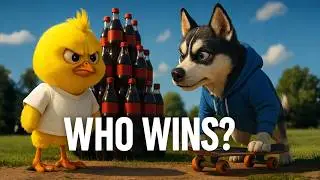 Little Chick Gets REVENGE on Husky!  #funny #animation #animals