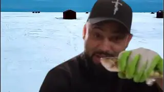 We got caught in a snow storm while ice fishing