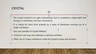 crystal| Software Development Practices | Ms. Swetha. S | Assistant Professor, CSE