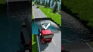 Tanker trucks vs water pit #118 | #beamngcarcrash #constructionvehicle #deepwaterbeamngdrive