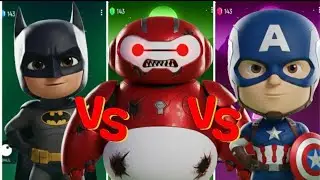 WHO WILL SURVIVE?! 😳 Batman 🦇 vs Captain America 🛡️ vs Baymax 🤍