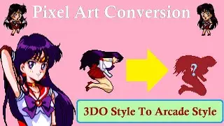 🎨Giving Sailor Mars A Dive Knee Pixel Art Conversion Time Lapse  3DO To Arcade Style For Mugen🎨