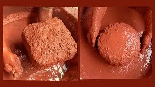 ASMR red dirt 2 shape crumbling in water | satisfying asmr asmrcomunity asmrcement asmrsound