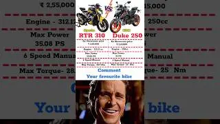 Apache RTR 310 vs KTM Duke 250 / #rtr310 #ktm250 #duke250 #rtr310vsktm250 #bikelover @HiMuneer