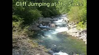 Cliff Jumping at THE SINKS! Gatlinburg, TN - Smoky Mountains 😮