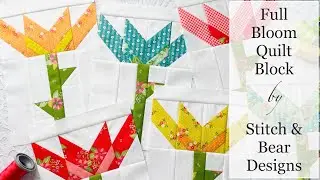 Full Bloom Quilt Block, May 2025, My Little Adventure Quilt SEW ALONG, Month 5