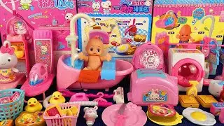 10 Minutes Satisfying with Unboxing Pink Rabbit Bathtub Playset| ASMR | Toys Review   