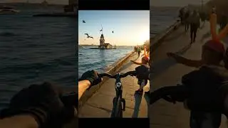 Bosphorus Cycling Journey 🌅 #KizKulesi #MaidenTower #Istanbul #TravelPOV #ASMR