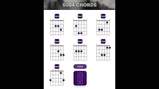 Sus4 Chords Chart #guitar  #chords #guitarchords #guitarlesson #guitartutorial