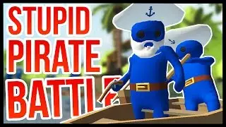REALLY STUPID PIRATE BATTLE! | Stupid Raft Battle Simulator - Funny Moments Gameplay