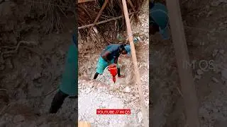 Excavation in Hard Rock Blasting | Foundation Digging | Hammer Drilling Hard Rock | #shorts | IMQS