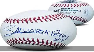 Salvador Perez Autographed MLB Baseball Signed Full Name Signature JSA COA