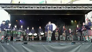 Highland Cathedral by Perth Pipe Band on stage during Perth's Festive Feast Christmas celebrations