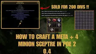 How To Craft a Meta + 4 MINION SCEPTRE in PoE 0.4