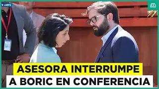 Presidente Boric es interrumpido por jefa de prensa en medio de polémica conferencia sobre Monsalve