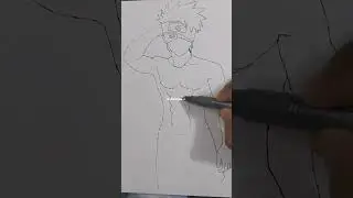 Kakashi&rsquo;s First Ever Beach Look! 🌴🔥 Full Body Drawing with Six Pack Reveal ✍️💪 #shorts