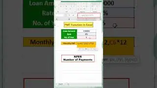 Day 35/100 | PMT Function in Excel | Excel Function | #shorts #youtubeshorts #excel #function