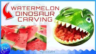 Watermelon Carving - Creative Food Ideas | Dinosaur fruit carving