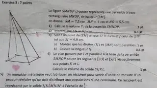 BFEM 2023: EXERCICE 3 du premier groupe