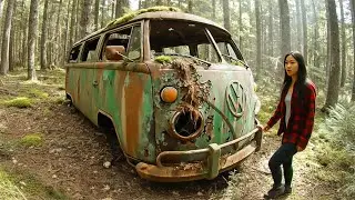 ASMR Car Restoration 1950s VW Bus Abandoned To Like New Palm Green | Auto88 Car Restoration