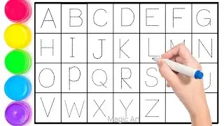 ABC, Alphabet song, ABCD, A to Z, Kids rhymes,  writing along dotted lines for toddler