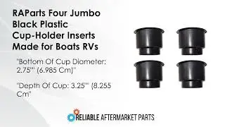 Four (X4) Large Jumbo Size Single 2-Tiered Black Plastic Cup Holder Inserts