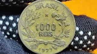 MOEDA ANTIGA DE 1.000 REIS ANO 1927 VALOR ATUALIZADO MBC SOBERBA E FC