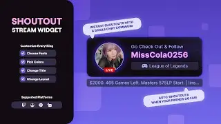 Animated Twitch Shoutout Widget for StreamElements & OBS Studio