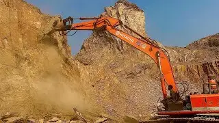 Extreme Rock Breaking With Hydraulic Hammer | Real Excavation Power #RockCrushing #HeavyMachinery 