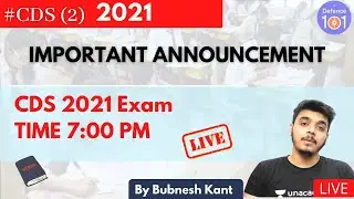 Important Announcement | General Studies | Target CDS (I) 2021