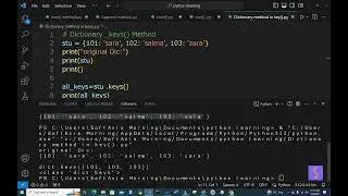 Dictionary  in python Keys() method(SY)
