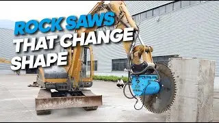 360 rotary cutting, this excavator rock saw is so cool！