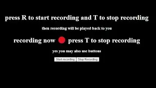 Web based Audio recorder - just html and JS