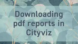 Custom PDF reports in Cityviz