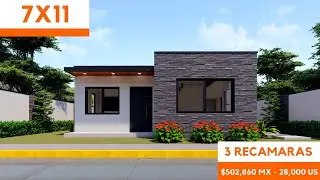 Casa de 7x11 de 1 nivel con 3 RECAMARAS!!!