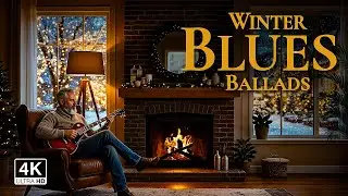 Whiskey Night Blues ❄ 12H Cozy Fireplace Baritone Blues