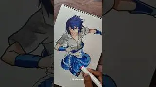 Drawing sasuke uchiha 🥶 #sasuke #naruto #drawing #shorts