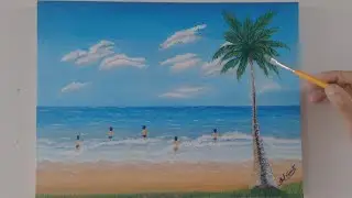 #Pintura #Paisagem #marinha Céu, mar e areia!!!