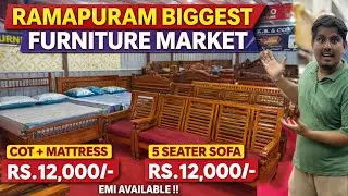 Ramapuram Biggest Furniture Market 😱 | Sofa ₹12,000 | Cot + Mattress ₹12,000 | EMI Available 