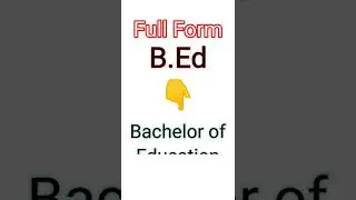 B Ed Ka Full Form #tarestudy #fullform #bed #shorts #shortsvideo #study