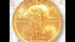 Золотая монета &laquo;Стоящая Свобода&raquo; номиналом 25 центов 2016 года