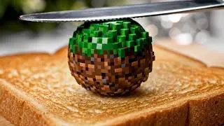 AI ASMR 🎮 Gaming Logo Toast Spreading & Cutting | Oddly Satisfying Food (4K, No Talking)