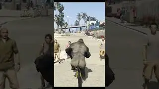 Gorilla  Riding Bicycle and Attacks People 🏍 || Wait For End || GTA V || #shorts