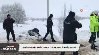 Erzincan’da Polis Aracı Takla Attı; 2 Polis Yaralı