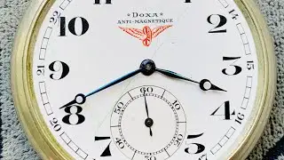 Pocket Watch DOXA Locle Railroad Anti-Magnetique Swiss made/Doxa Open Face Wings and Wheels Railway
