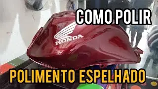 como polir tanque de moto Honda ,como fazer polimento automotivo  espelhado 😊