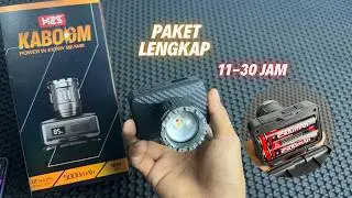 SENTER 3 LED H2S KABOOM Tahan Lama hingga 30 Jam, 2 Baterai 18650 bisa di lepas #senterterang