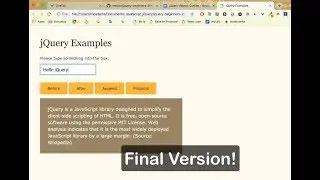 jquery 04 - Writing into the page and accepting user input