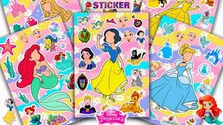 [PAPER DIY] Sticker Disney Princess 👑 Snow White, Cinderella & Ariel | Buku Stiker Putri Cantik #203